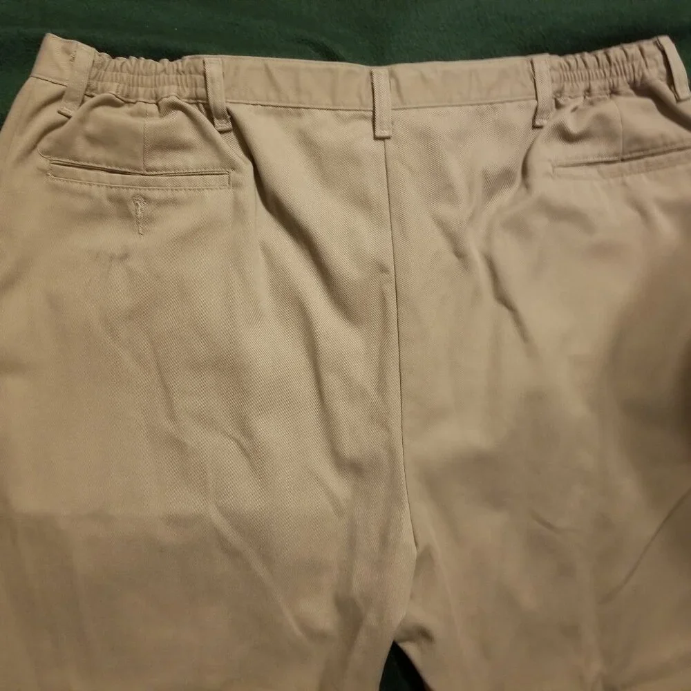 Legendary Gold 44 x 30 tan khaki pants with expanding waist band
